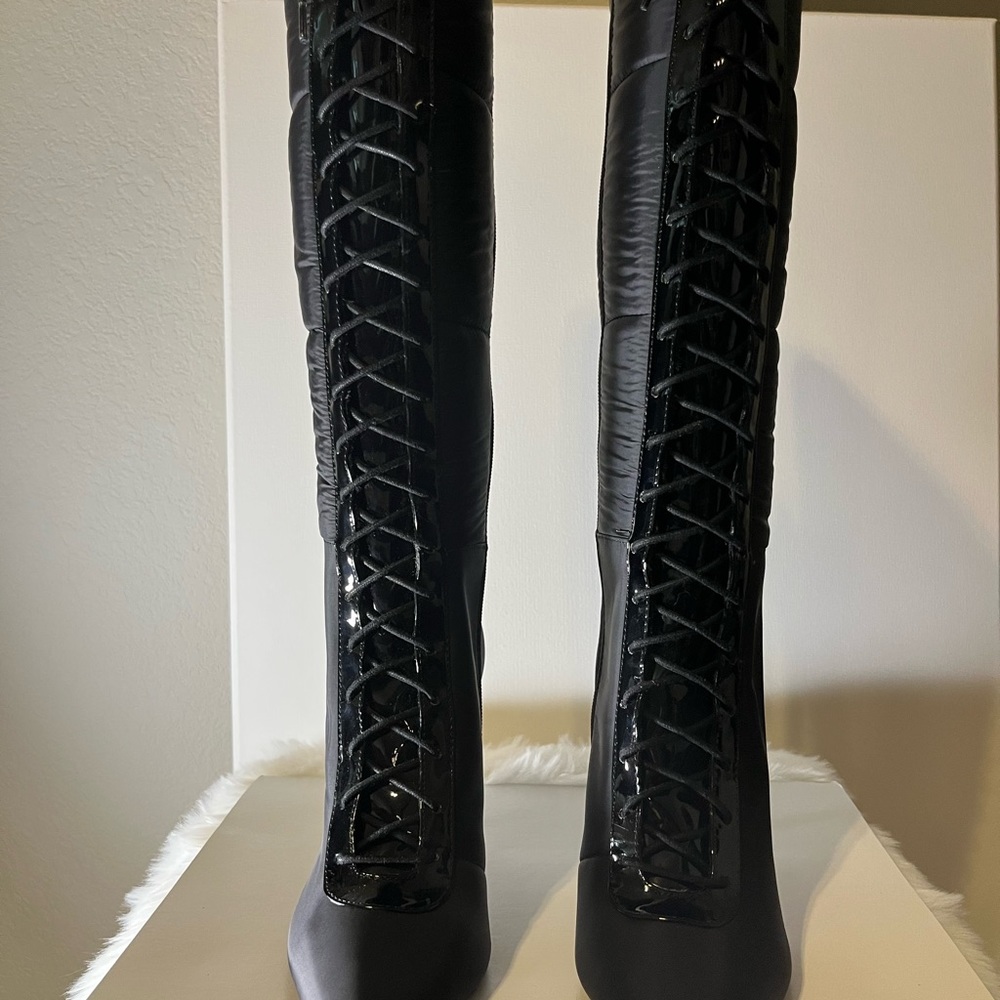 INC Sicole Black lace-Up Knee high Boots. 10M